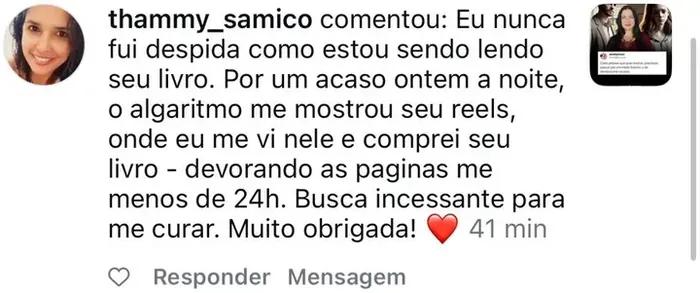 Captura original del testimonio, en portugués