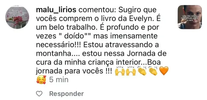 Captura original del testimonio, en portugués