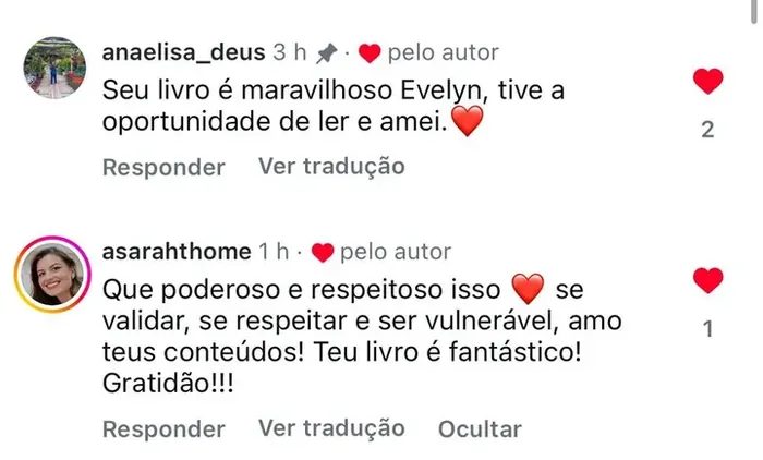 Captura original del testimonio, en portugués